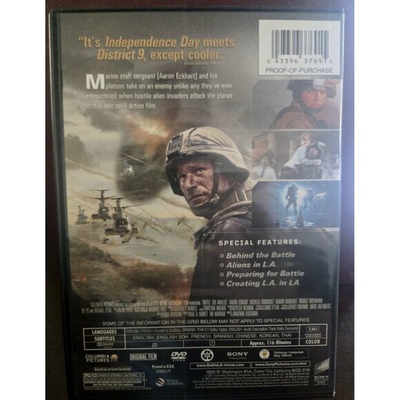 Battle: Los Angeles DVD Movie Sci-Fi Action Thriller With Special Features - Picture 2 of 2